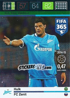 Sticker Hulk - FIFA 365: 2015-2016. Adrenalyn XL n. 223 - Panini