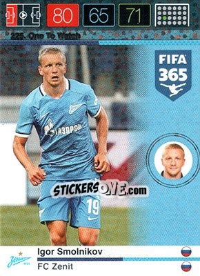 Sticker Igor Smolnikov - FIFA 365: 2015-2016. Adrenalyn XL n. 225 - Panini