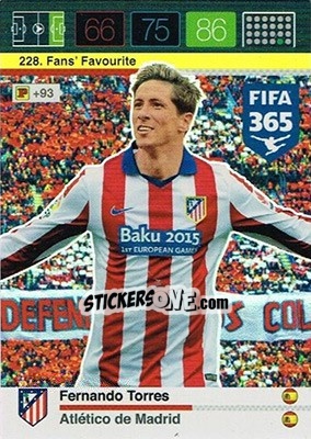Sticker Fernando Torres - FIFA 365: 2015-2016. Adrenalyn XL n. 228 - Panini