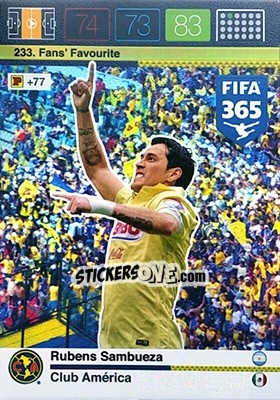 Sticker Rubens Sambueza - FIFA 365: 2015-2016. Adrenalyn XL n. 233 - Panini
