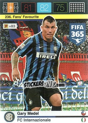 Sticker Gary Medel - FIFA 365: 2015-2016. Adrenalyn XL n. 236 - Panini