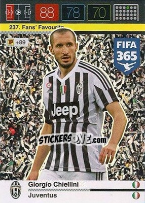 Sticker Giorgio Chiellini - FIFA 365: 2015-2016. Adrenalyn XL n. 237 - Panini