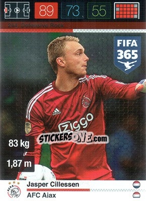 Sticker Jasper Cillessen - FIFA 365: 2015-2016. Adrenalyn XL n. 244 - Panini