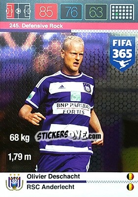 Sticker Olivier Deschacht - FIFA 365: 2015-2016. Adrenalyn XL n. 245 - Panini