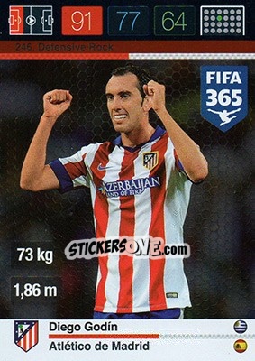 Sticker Diego Godín - FIFA 365: 2015-2016. Adrenalyn XL n. 246 - Panini