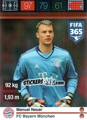 Sticker Manuel Neuer - FIFA 365: 2015-2016. Adrenalyn XL n. 248 - Panini