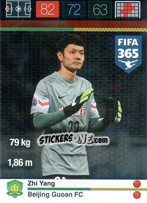 Sticker Zhi Yang - FIFA 365: 2015-2016. Adrenalyn XL n. 249 - Panini