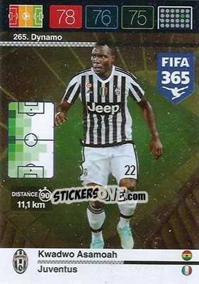 Sticker Kwadwo Asamoah - FIFA 365: 2015-2016. Adrenalyn XL n. 265 - Panini