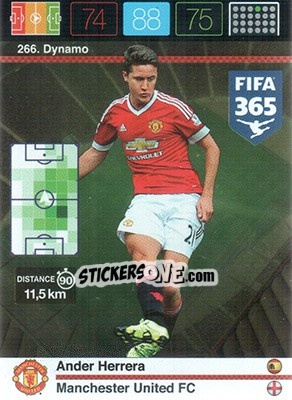 Sticker Ander Herrera - FIFA 365: 2015-2016. Adrenalyn XL n. 266 - Panini