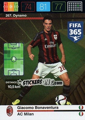 Sticker Giacomo Bonaventura - FIFA 365: 2015-2016. Adrenalyn XL n. 267 - Panini