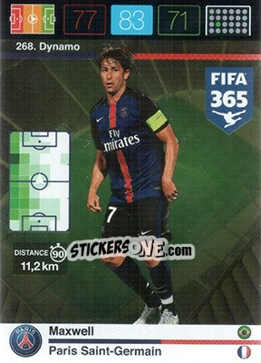 Sticker Maxwell - FIFA 365: 2015-2016. Adrenalyn XL n. 268 - Panini