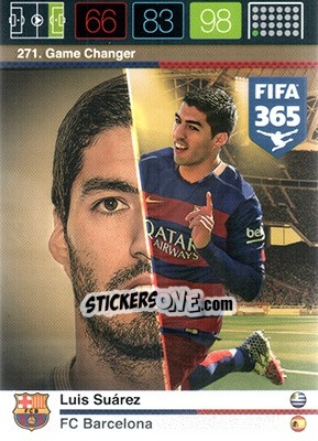 Sticker Luis Suárez - FIFA 365: 2015-2016. Adrenalyn XL n. 271 - Panini