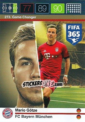 Cromo Mario Götze - FIFA 365: 2015-2016. Adrenalyn XL - Panini