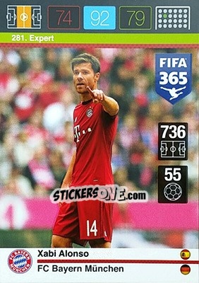 Sticker Xabi Alonso - FIFA 365: 2015-2016. Adrenalyn XL - Panini
