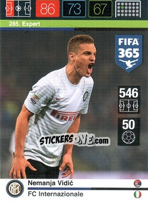 Sticker Nemanja Vidic - FIFA 365: 2015-2016. Adrenalyn XL n. 285 - Panini