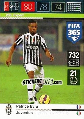 Sticker Patrice Evra - FIFA 365: 2015-2016. Adrenalyn XL n. 286 - Panini