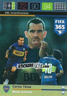 Sticker Carlos Tévez - FIFA 365: 2015-2016. Adrenalyn XL n. 290 - Panini
