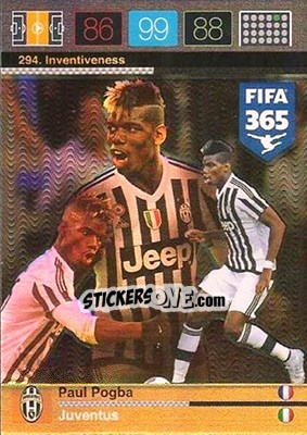 Sticker Paul Pogba - FIFA 365: 2015-2016. Adrenalyn XL n. 294 - Panini