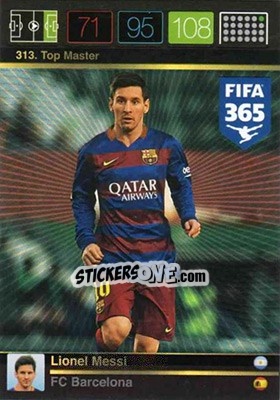 Sticker Lionel Messi - FIFA 365: 2015-2016. Adrenalyn XL n. 313 - Panini
