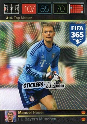 Sticker Manuel Neuer - FIFA 365: 2015-2016. Adrenalyn XL n. 314 - Panini