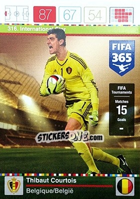 Sticker Thibaut Courtois - FIFA 365: 2015-2016. Adrenalyn XL n. 316 - Panini