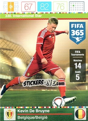 Sticker Kevin De Bruyne - FIFA 365: 2015-2016. Adrenalyn XL n. 330 - Panini