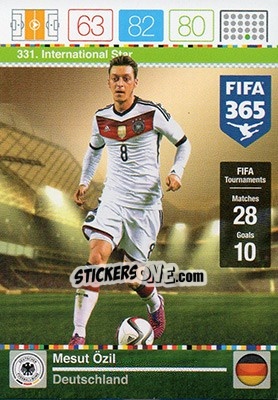 Sticker Mesut Ozil - FIFA 365: 2015-2016. Adrenalyn XL n. 331 - Panini