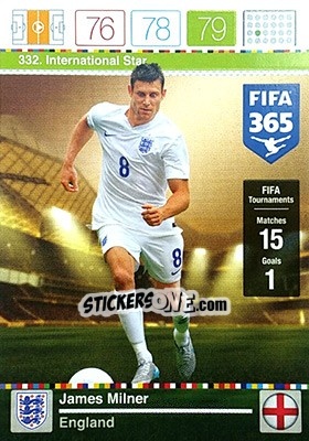 Sticker James Milner - FIFA 365: 2015-2016. Adrenalyn XL n. 332 - Panini