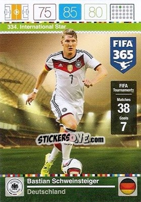 Sticker Bastian Schweinsteiger - FIFA 365: 2015-2016. Adrenalyn XL n. 334 - Panini