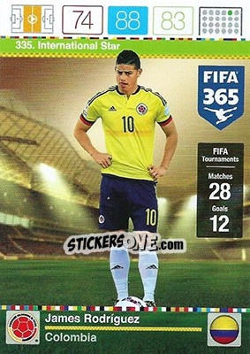 Sticker James Rodriguez - FIFA 365: 2015-2016. Adrenalyn XL n. 335 - Panini