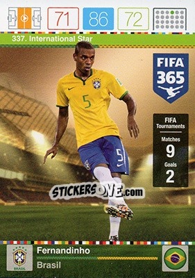 Sticker Fernandinho - FIFA 365: 2015-2016. Adrenalyn XL n. 337 - Panini