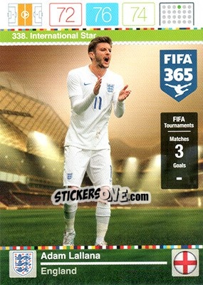 Sticker Adam Lallana - FIFA 365: 2015-2016. Adrenalyn XL n. 338 - Panini