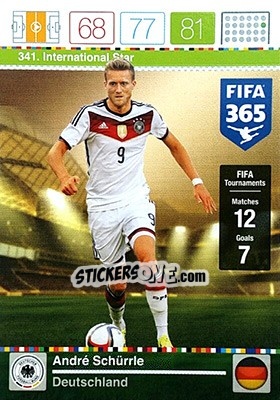 Sticker André Schürrle - FIFA 365: 2015-2016. Adrenalyn XL n. 341 - Panini