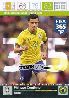 Sticker Philippe Coutinho - FIFA 365: 2015-2016. Adrenalyn XL n. 358 - Panini