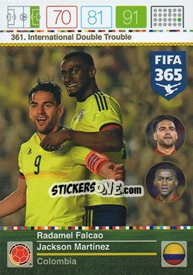 Sticker Radamel Falcao / Jackson Martínez - FIFA 365: 2015-2016. Adrenalyn XL n. 361 - Panini