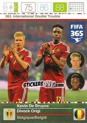 Sticker Kevin De Bruyne / Divock Origi - FIFA 365: 2015-2016. Adrenalyn XL n. 363 - Panini