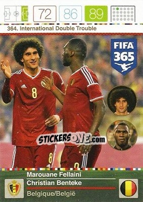 Sticker Marouane Fellaini / Christian Benteke - FIFA 365: 2015-2016. Adrenalyn XL n. 364 - Panini