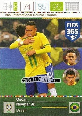 Sticker Oscar / Neymar Jr. - FIFA 365: 2015-2016. Adrenalyn XL n. 365 - Panini