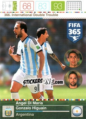 Cromo Ángel Di María / Gonzalo Higuaín - FIFA 365: 2015-2016. Adrenalyn XL - Panini