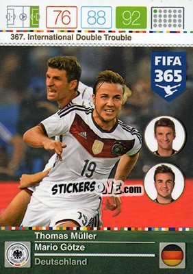 Sticker Thomas Müller / Mario Götze - FIFA 365: 2015-2016. Adrenalyn XL n. 367 - Panini
