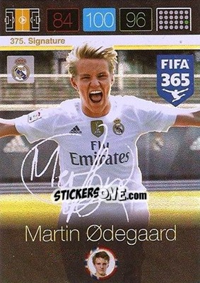 Sticker Martin Ødegaard - FIFA 365: 2015-2016. Adrenalyn XL n. 375 - Panini