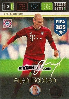 Sticker Arjen Robben - FIFA 365: 2015-2016. Adrenalyn XL n. 378 - Panini
