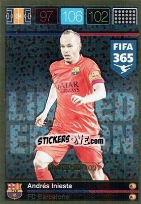 Sticker Andrés Iniesta - FIFA 365: 2015-2016. Adrenalyn XL n. LE-AI - Panini