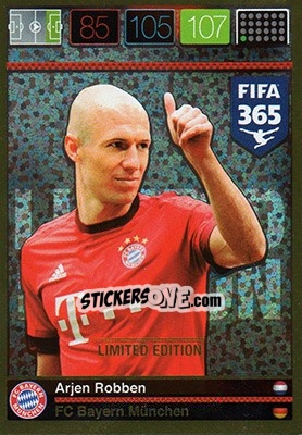 Sticker Arjen Robben - FIFA 365: 2015-2016. Adrenalyn XL n. LE-AR - Panini