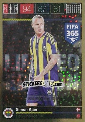 Figurina Simon Kjaer - FIFA 365: 2015-2016. Adrenalyn XL - Panini