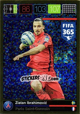 Sticker Zlatan Ibrahimovic - FIFA 365: 2015-2016. Adrenalyn XL n. LE-ZI - Panini