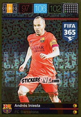 Sticker Andrés Iniesta - FIFA 365: 2015-2016. Adrenalyn XL n. XXL-AI - Panini