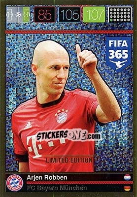 Sticker Arjen Robben - FIFA 365: 2015-2016. Adrenalyn XL n. XXL-AR - Panini