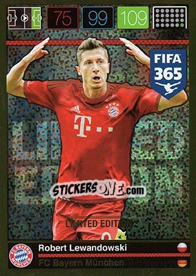 Sticker Robert Lewandowski - FIFA 365: 2015-2016. Adrenalyn XL n. XXL-RL - Panini