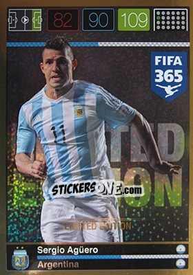 Sticker Sergio Agüero - FIFA 365: 2015-2016. Adrenalyn XL - Panini